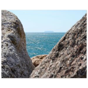 Three Boulders and Island Aluminum Print 16" x 20"