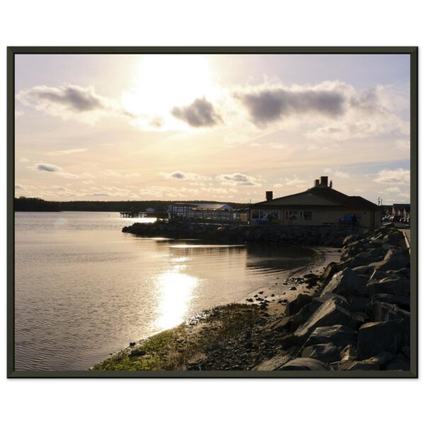Sunset, Fisherman's Cove Premium Semi-Glossy Paper Metal Framed Poster 16" x 20"