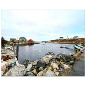 Peggy's Cove Inlet and Fishing Homes Aluminum Print 16" x 20"