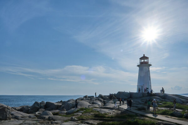 Peggy’s Cove Lighthouse With Tourists