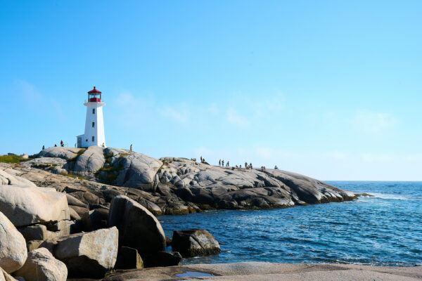 Peggy's Cove Lighthouse With Tourists (2)