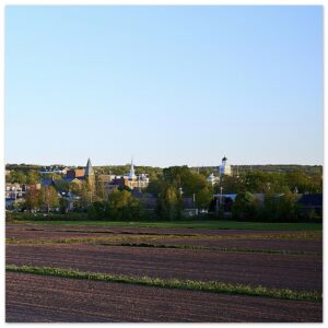 Wolfville and Acadia University (Right) Aluminum Print 12" x 12"