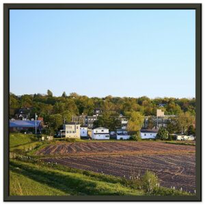 Wolfville and Acadia University (Left) Premium Semi-Glossy Paper Metal Framed Poster 12" x 12"