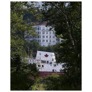 Coast Guard Vessel and Trees Premium Semi-Glossy Paper Poster 8" x 10"