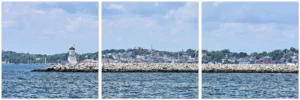 Battery Point Breakwater Lighthouse, Lunenburg Aluminum Print Triptych