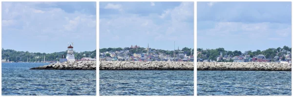 Battery Point Breakwater Lighthouse, Lunenburg Aluminum Print Triptych