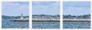 Battery Point Breakwater Lighthouse, Lunenburg Wooden Framed Poster Triptych