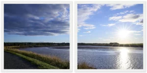Bay of Fundy Tides Wooden Framed Poster Diptych