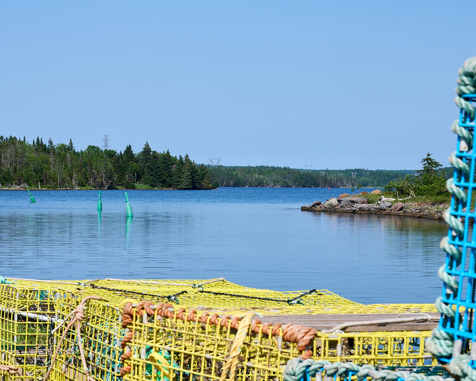 Cape breton lobster traps come from away with a camera