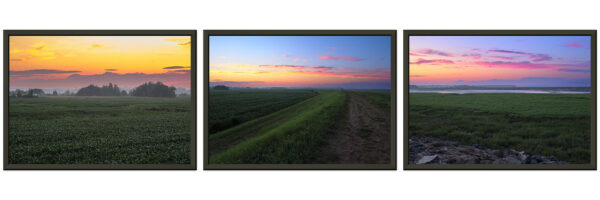 Sunset Over Wolfville Metal Framed Poster Triptych