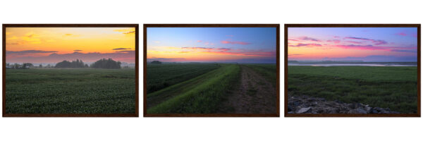 Sunset Over Wolfville Wooden Framed Poster Triptych