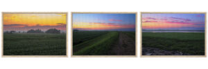 Sunset Over Wolfville Framed Canvas Triptych