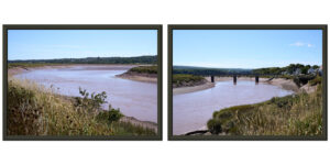 Tidal Bore Off the Minas Basin Metal Framed Poster Diptych