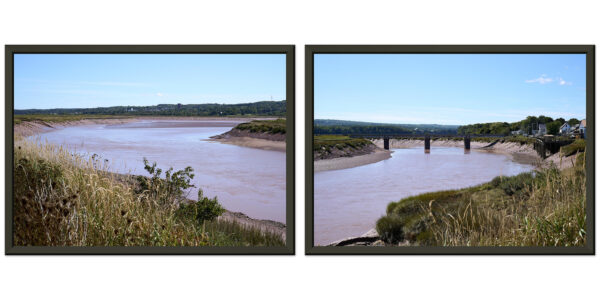 Tidal Bore Off the Minas Basin Metal Framed Poster Diptych