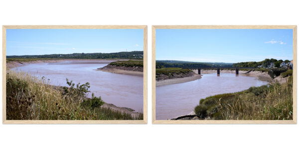 Tidal Bore Off the Minas Basin Wooden Framed Poster Diptych