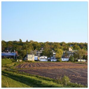 Wolfville and Acadia University (Left) Aluminum Print 12" x 12"
