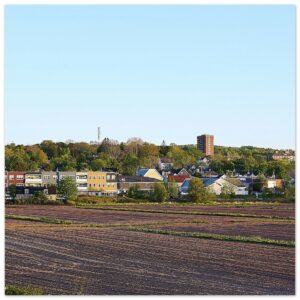 Wolfville and Acadia University (Center) Aluminum Print 12" x 12"