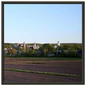 Wolfville and Acadia University (Right) Premium Semi-Glossy Paper Metal Framed Poster 12" x 12"